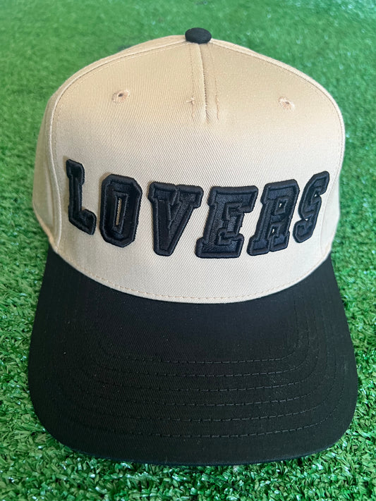 Tan & black lovers hat