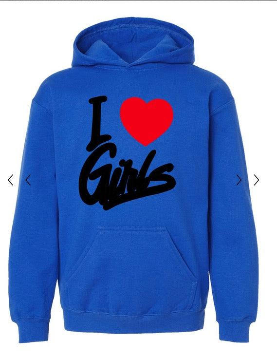 I ❤️ girls hoodie Kentucky blue