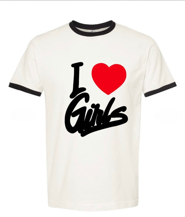 I ❤️ girls ringer tee